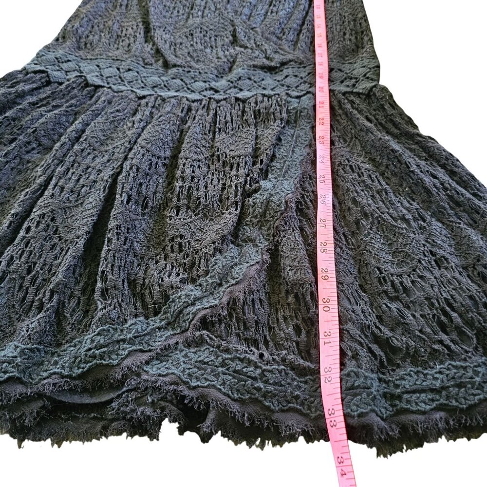 Free People Women's Black Crochet Sleeveless Dress With Inner Lining size XS - Picture 11 of 13